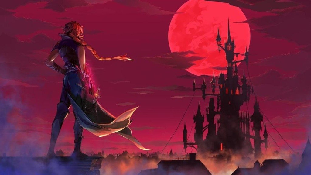 Rose Belmont com o chicote Vampire Killer na arte oficial de Castlevania: Belmont’s Curse