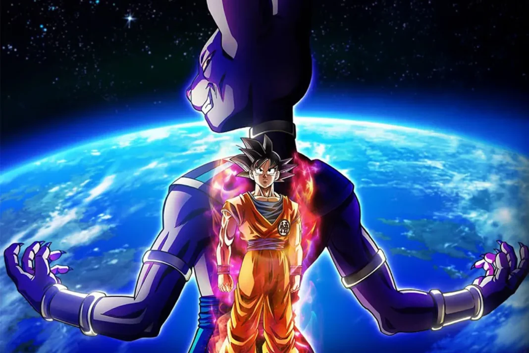 Goku e Beerus na arte promocional oficial de Dragon Ball Super Beerus