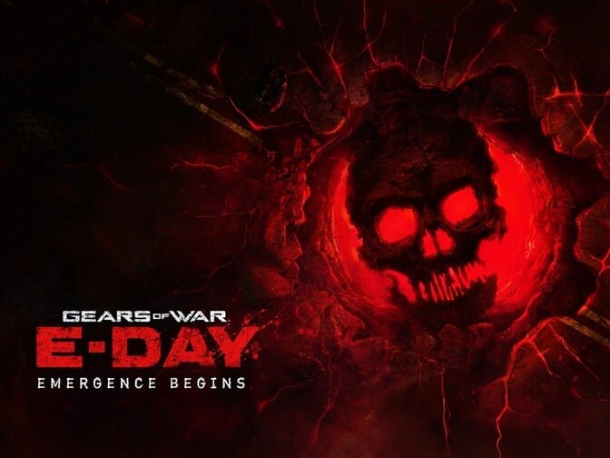 Marcus Fenix e Dom em Gears of War: E-Day durante a invasão Locust.