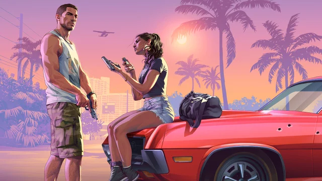 Jason e Lucia em frame oficial do trailer de lançamento de Grand Theft Auto VI