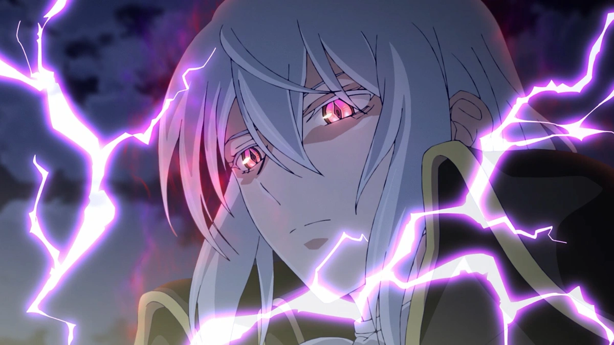 Strauss e Bridget diante da lua vermelha no teaser visual oficial do anime