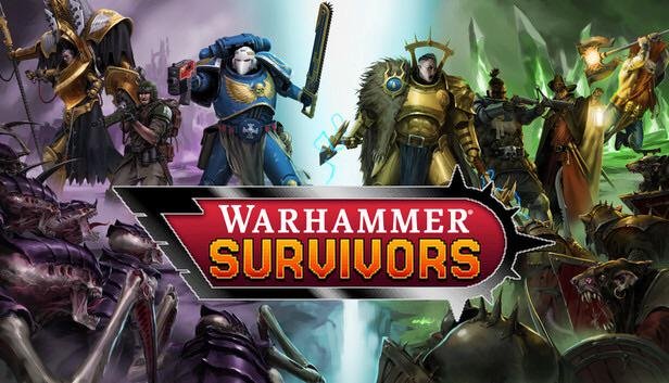Heróis de Warhammer Survivors enfrentando hordas na arte oficial
